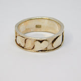 Sterling Silver Heart Pattern Identity Band Ring Vintage c1970 Size K