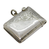 Art Deco Sterling Silver Floral Pattern Vesta Case Antique 1912 Birmingham