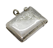 Art Deco Sterling Silver Floral Pattern Vesta Case Antique 1912 Birmingham