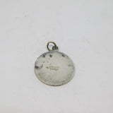 Sterling Silver Textured St Christopher Travel Charm Pendant Vintage c1970