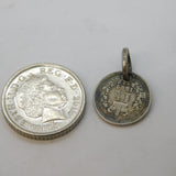 Sterling Silver Maundy 1 1/2 Pence Coin Charm Pendant Antique 1862