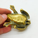 Victorian Cast Brass Novelty Frog Form Trinket or Snuff Box Antique c1860