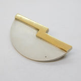 Sterling Silver & 18ct Gold Modernist Abstract Brooch Pin Vintage 1990 London