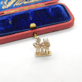 Sterling Silver Twins Of Gemini Zodiac Charm Pendant Vintage c1970