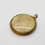 Victorian Gold Plated Hair Set Mourning Locket Pendant Antique c1880s