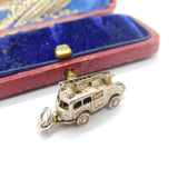 Sterling Silver British Fire Engine Charm Pendant Vintage c1970