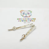 Pair Of Sterling Silver Skis Skiing Charm Pendant Vintage c1970