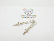 Pair Of Sterling Silver Skis Skiing Charm Pendant Vintage c1970