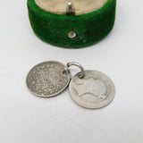 Victorian Sterling Silver Groat & Threepence Coin Charm Antique 1883