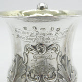 William IV Scottish Sterling Silver Floral Tankard Mug Antique 1836 Glasgow