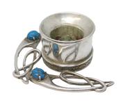 Scottish Sterling Silver & Turquoise Celtic Candlestick Vintage 1990 Edinburgh