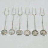 20th Century Chinese Sterling Silver Cocktail Sticks Antique c1920 Wang Hing