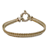 Italian Sterling Silver Flat Snake Mixed Height Studio Bracelet Modern c1990
