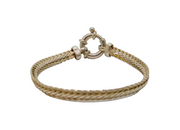 Italian Sterling Silver Flat Snake Mixed Height Studio Bracelet Modern c1990
