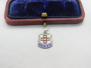 Sterling Silver and Enamel York Travel Shield Charm Pendant Vintage c1970