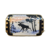 Andresen & Scheinpflug Norwegian Sterling Silver Enamel Reindeer Brooch c1920s