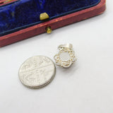 Sterling Silver Red Stone Cabochon Drop Charm Pendant Vintage c1970