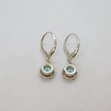 Pair of Sterling Silver Blue & White Topaz Leverback Drop Earrings Modern c1990