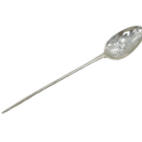 George II Sterling Silver Floral Pierced Mote Spoon Antique c1750