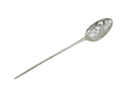 George II Sterling Silver Floral Pierced Mote Spoon Antique c1750