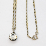 Victorian Sterling Silver & Paste Set Drop Pendant Necklace Antique c1880s