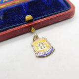 Sterling Silver and Enamel Christchurch Shield Charm Pendant Vintage c1970