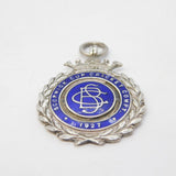 Sterling Silver & Enamel Cricket Sporting Fob Medal Antique 1927 Birmingham