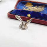 Sterling Silver Abstract Horn Charm Pendant Vintage c1970