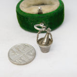 Sterling Silver Champagne Ice Bucket Charm Pendant Vintage c1970