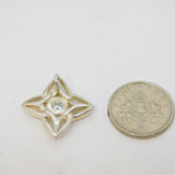 Sterling Silver Blue Topaz Celtic Style Charm Pendant Vintage c1970