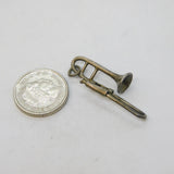Sterling Silver Trombone Charm Pendant Vintage c1970s