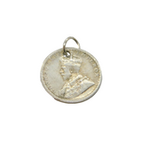 George V Sterling Silver Indian 2 Annas Coin Charm Pendant Antique 1917