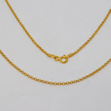 Gold on Sterling Silver Cable Link Chain Necklace Vintage c1990 50cm Length