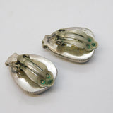 Roie Jaque Navajo Handmade Sterling Silver Turquoise Clip-On Earrings Vintage