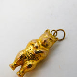 Edwardian 9ct Yellow Gold Standing Bear Charm Pendant Antique c1910