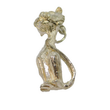 Sterling Silver Sitting Cartoon Cat Charm Pendant Vintage c1970