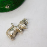 Sterling Silver Mouse Charm Pendant Vintage c1970