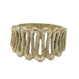 Sterling Silver Studio Style Textured Wavy Band Ring Vintage c1970 Size L 1/2