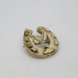 Victorian Sterling Silver Lucky Horseshoe & Foliage Brooch Pin Antique c1880s