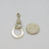 Sterling Silver Graduating Cut Out Peardrop Form Pendant Modern c1990s
