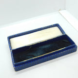 Antique Blue Faux Leather Long Jewellery Box Art Deco c1920