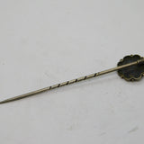 Victorian Aesthetic Movement Sterling Silver & Gold Floral Stick Pin Antique