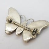 Art Deco Sterling Silver Morpho Set Butterfly Wing Brooch Antique c1920s