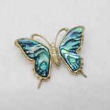 Australian Sterling Silver Abalone Set Butterfly Brooch Pin Vintage c1970