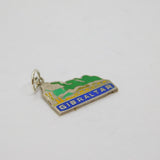 800 Silver Enamel Gibraltar Souvenir Charm Pendant Vintage c1970s