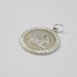 Sterling Silver Aries "The Ram" Horoscope Disc Pendant Vintage c1970