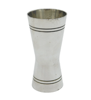 Bonzer Silver Plated Double-Ended Shot Measure Jigger Antique c1930s Art Deco
