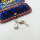 Sterling Silver Stork Carrying Baby Charm Pendant Vintage c1970