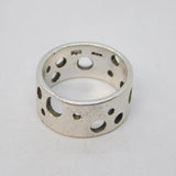 Studio Sterling Silver Novelty Cheese Form Band Ring Vintage c1990 London