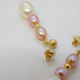 Pair of 9ct Yellow Gold Akoya Pearl Drop Stud Earrings Vintage c2000s